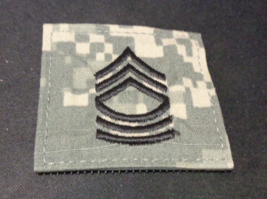 ACU E8 MASTER SERGEANT MSG Rank Patch Hook Fastener 2” X2” US Army NEW