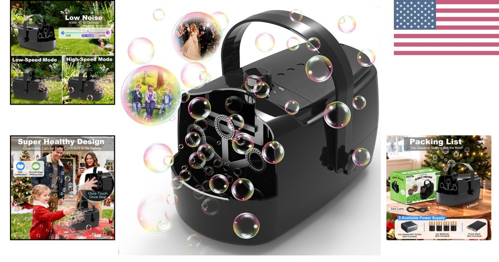 Electric Bubble Machine with Adjustable Output - Ideal for Birthdays & Weddings