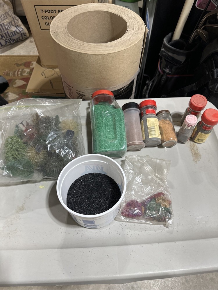 Model Railroad Scenery - Random Assortment Includes Trees, Coal, Grass & Sands