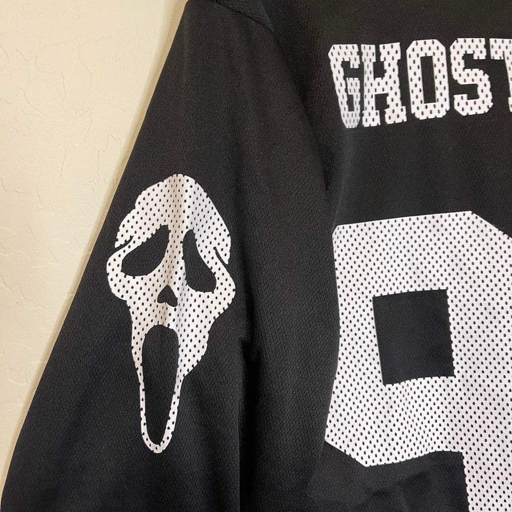 Ghostface scream black hockey jersey