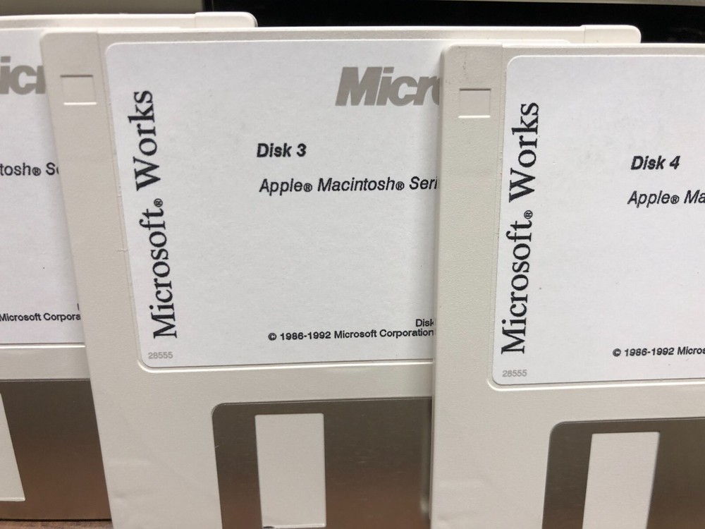 MicroSoft Works v3.0 Software 3-1/2" disks - vintage Mac software
