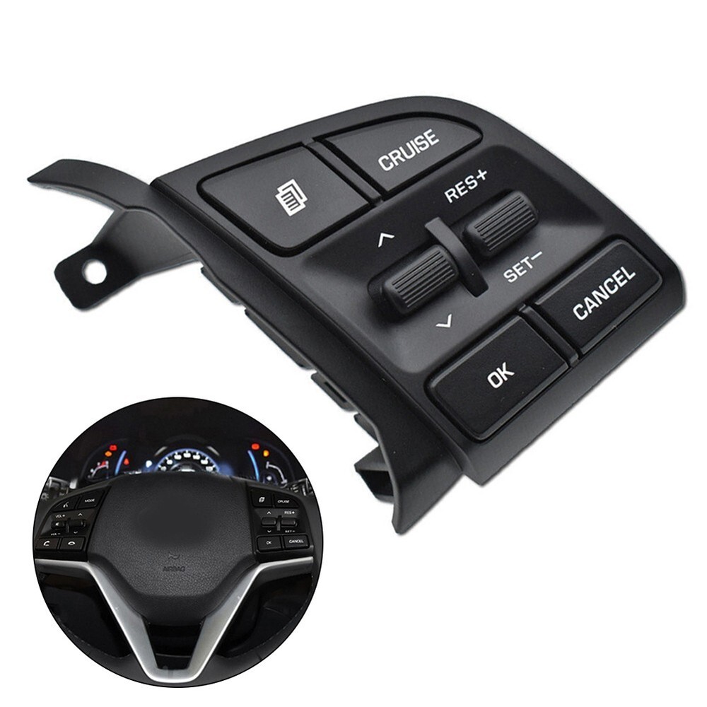 Steering Wheel Switch Button For Hyundai For Tucson 96720-D3200-4X Black Front