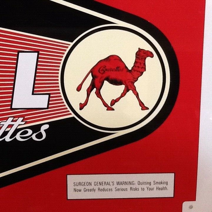 1998 KAMEL RED CIGARETTES TIN SIGN 22" x 12 1/2"
