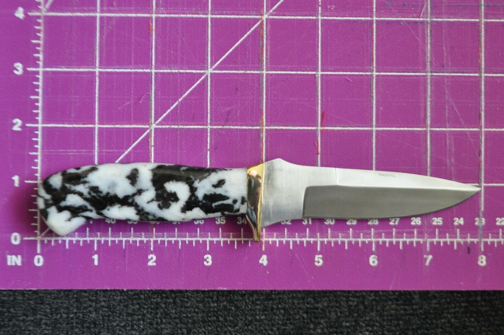 Unique Zebra rock (stone) handle with Steel blade