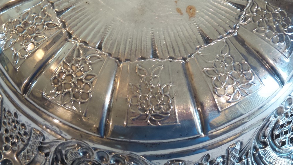 Continental .800 Silver Embossed Deep Bowl, 390 grams