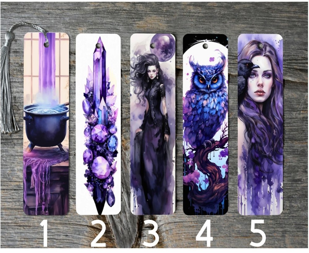 Witch Purple Themed Metal Bookmarks