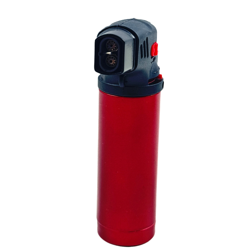 4 Pack Jumbo 4" Jet Flame Double Torch Refillable Lockable Windproof metalcolor