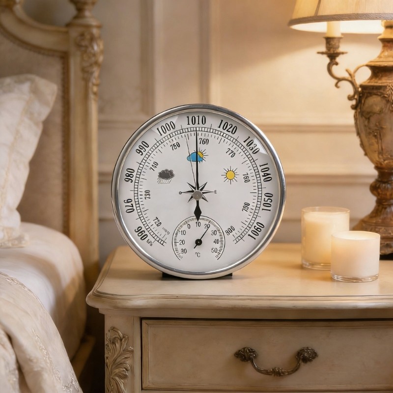 Accurate Double Function Barometer Thermometers Compact Design Perfect For