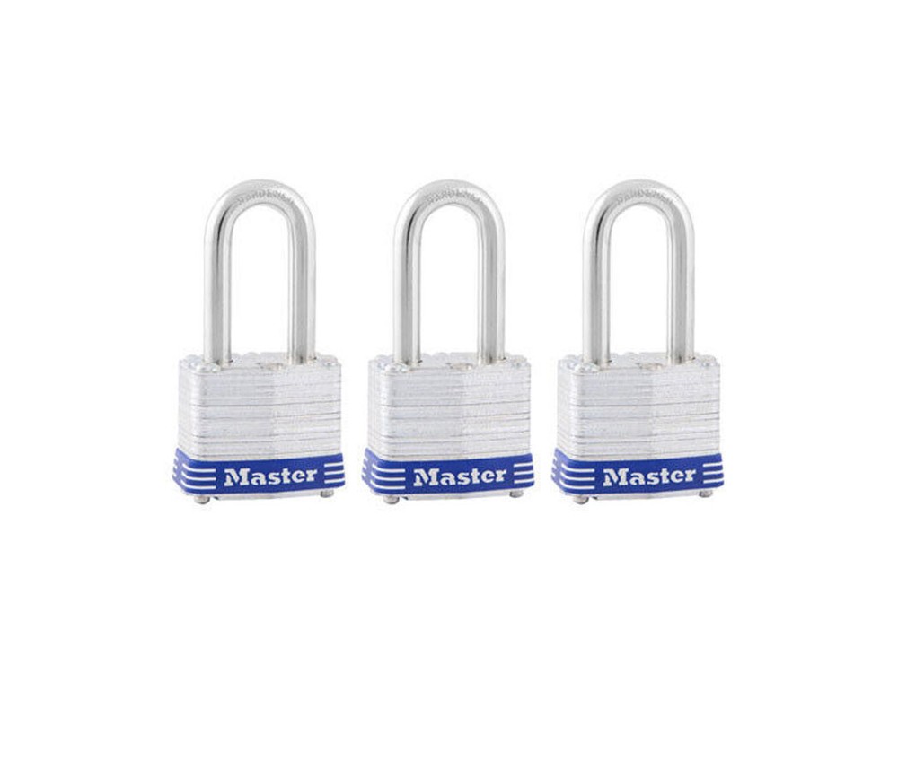 MasterLock #3TRILF 3-Pack Laminated Keyed Alike Padlock, 3 TOTAL LOCKS