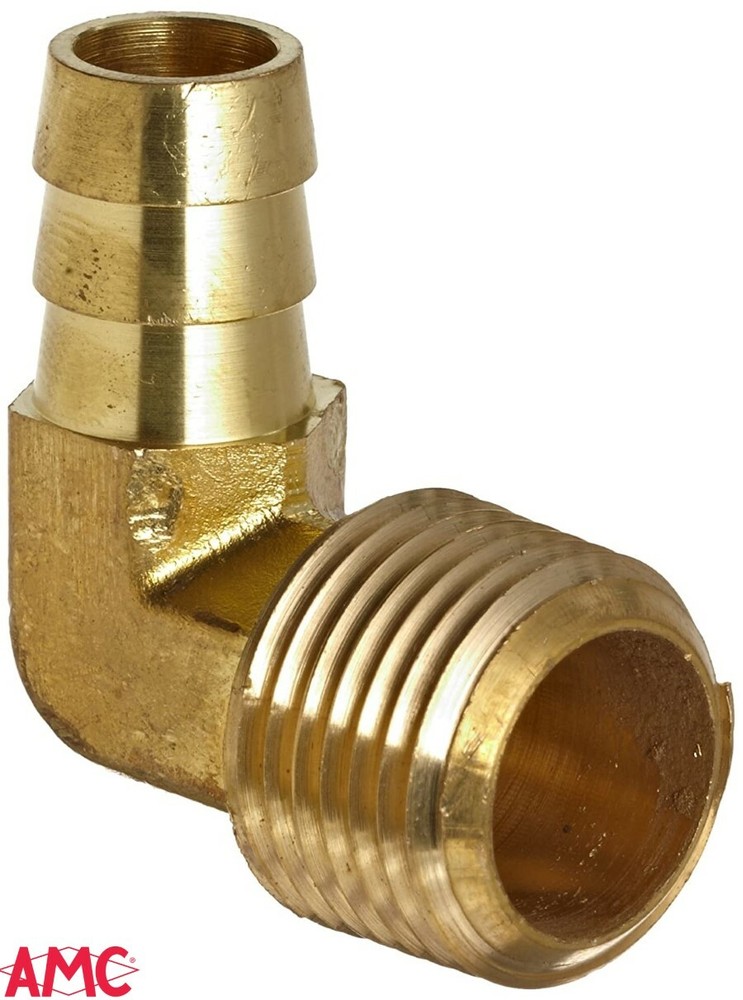 5/16" Barb x 1/4 NPT Male Brass 90° Elbow Fitting 57020-0504 Anderson 07020-0504