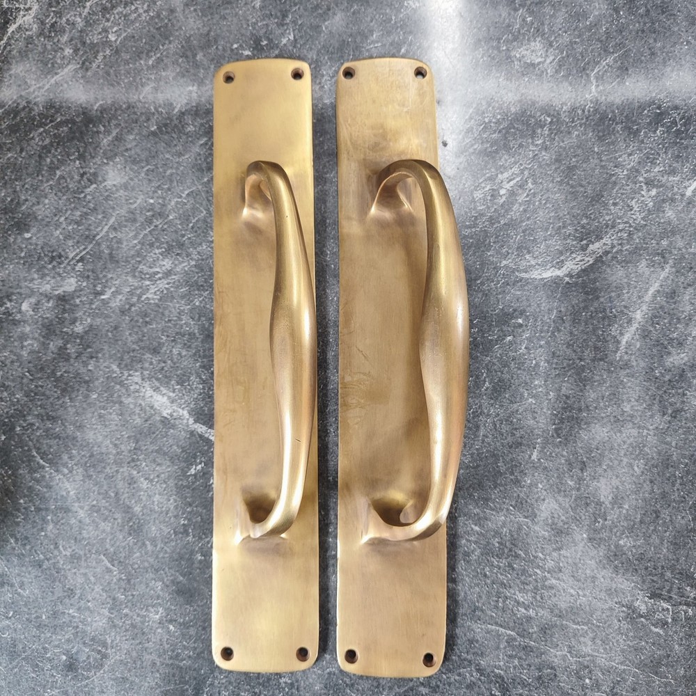 4 PCS 12" x 2" barn door grab Solid Brass Large plain Handle 30cm Pull heavy PUB