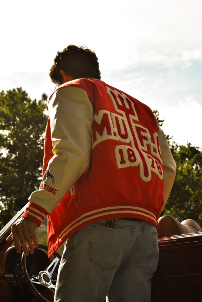 CUSTOM RED DEVIL VARSITY JACKET SIZE M - THE LETTERMAN COLLECTION