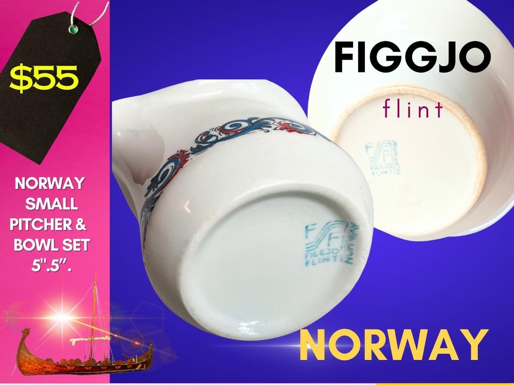 Figgjo Flint NORWAY Small Pitcher & Bowl set.5".5
