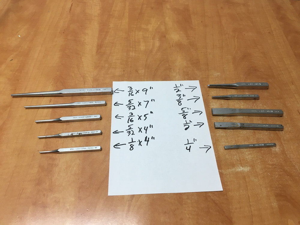 Lot of 10 Craftsman Tools  Punch Drift Cold Chisel Set