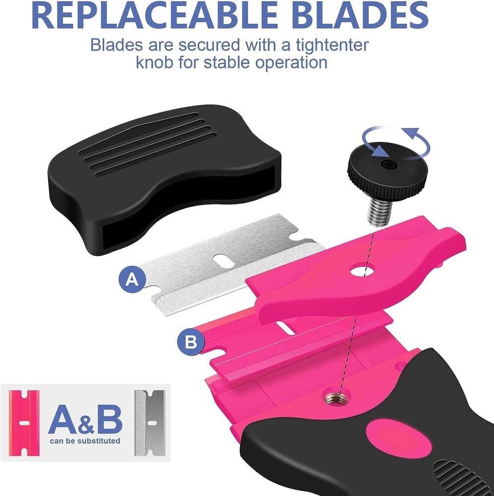 DEKEones Razor Blade Scraper, Double Edged Razorblade Scraping Tool with 10...