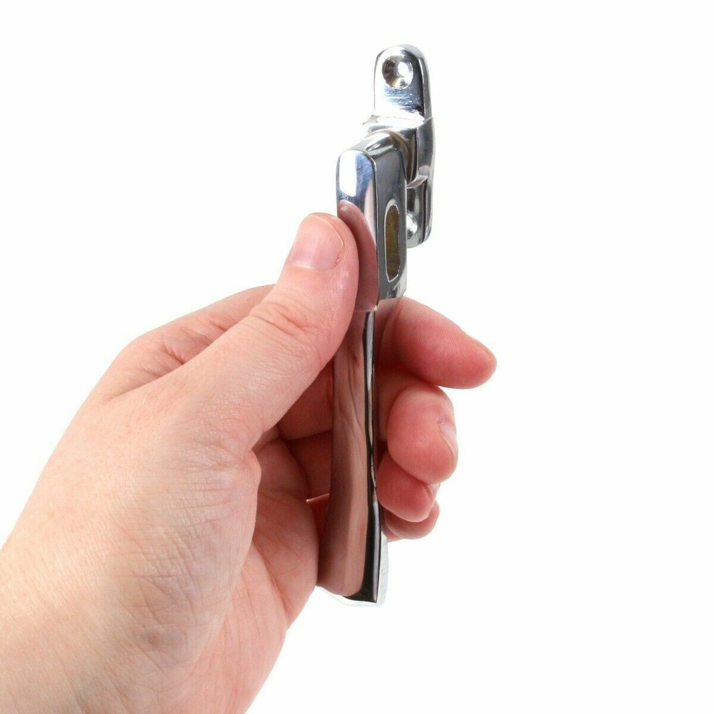 POLISHED CHROME CASEMENT FASTENER Wedge Style Window Latch Arm Handle Pull