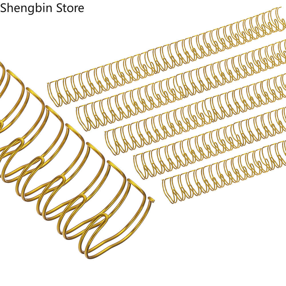 19mm (3/4″) Double Loop Wire Binding Combs, 20 Pcs, 2:1 Pitch, Gold Tone