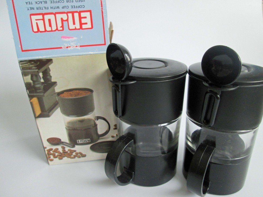 Set 2 Personal Coffee Tea Maker by Enjoy Coffee Cup Filter Net Single Serving