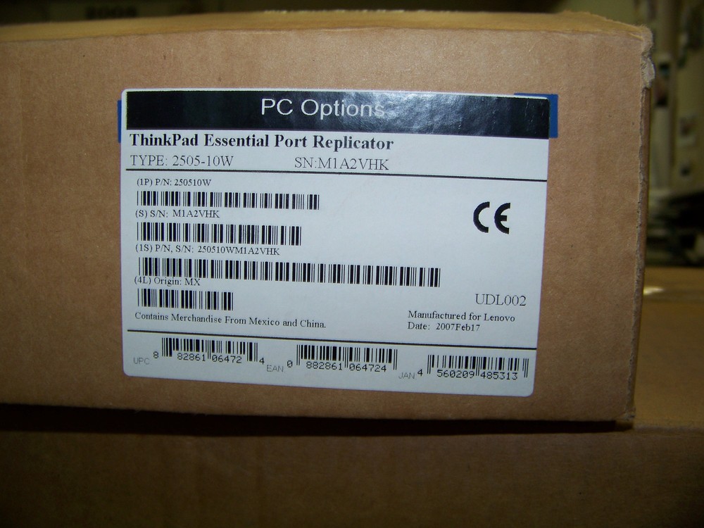 PC Options ThinkPad Essential Port Replicator Made for Lenovo # 250510W New