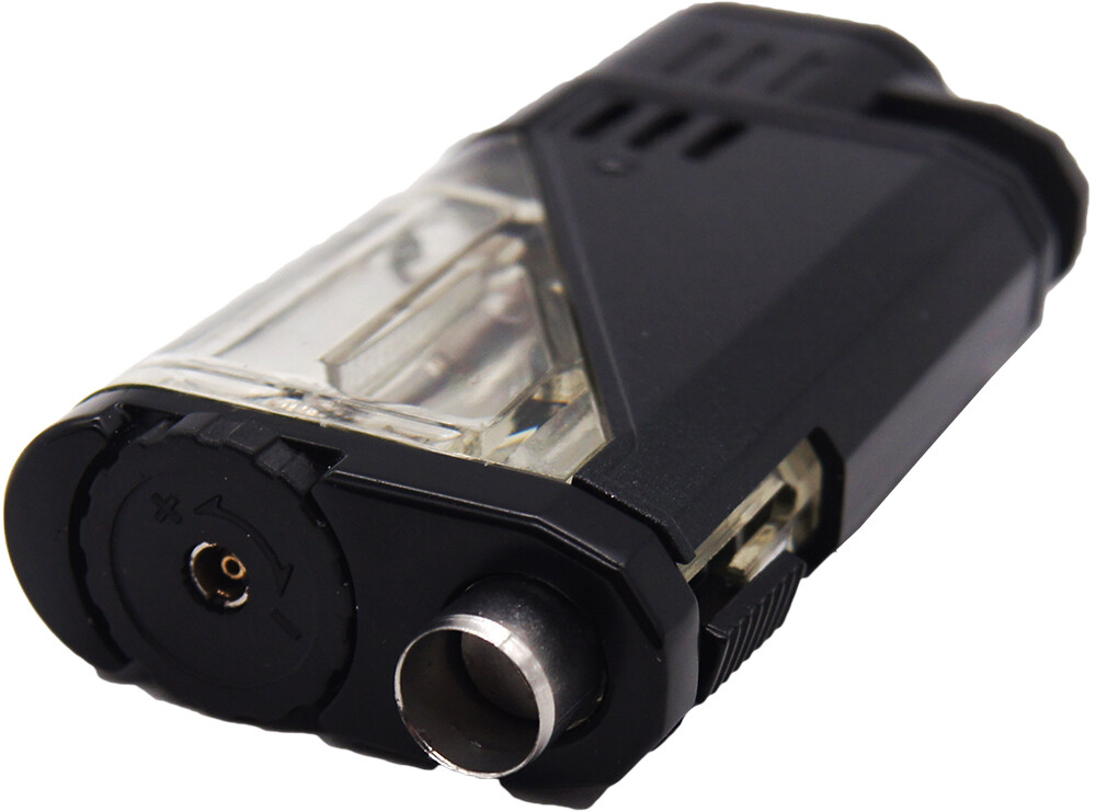 Double Jet Torch Lighter Cigar Windproof Flame Refillable w/Punch Clear Window b