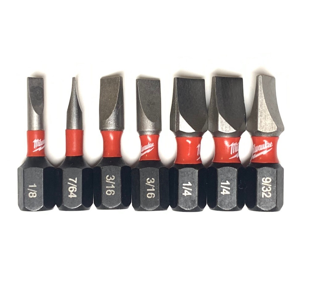 MILWAUKEE SHOCKWAVE Impact Duty Slotted Bit Set 1in. 7Pc