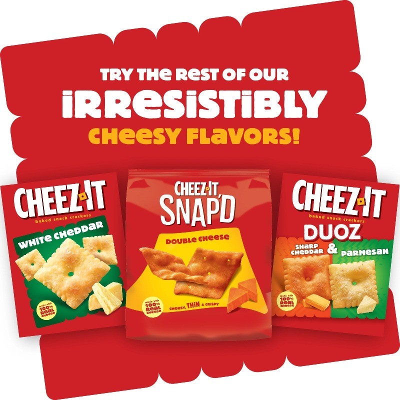 Cheez-It Grooves Sharp White Cheddar Crunchy Cheese Crackers, Snack Crackers