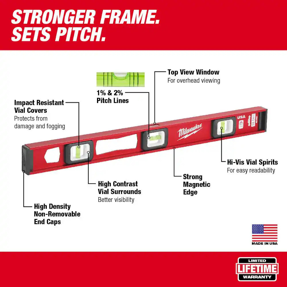 24 In. Magnetic I-Beam Level