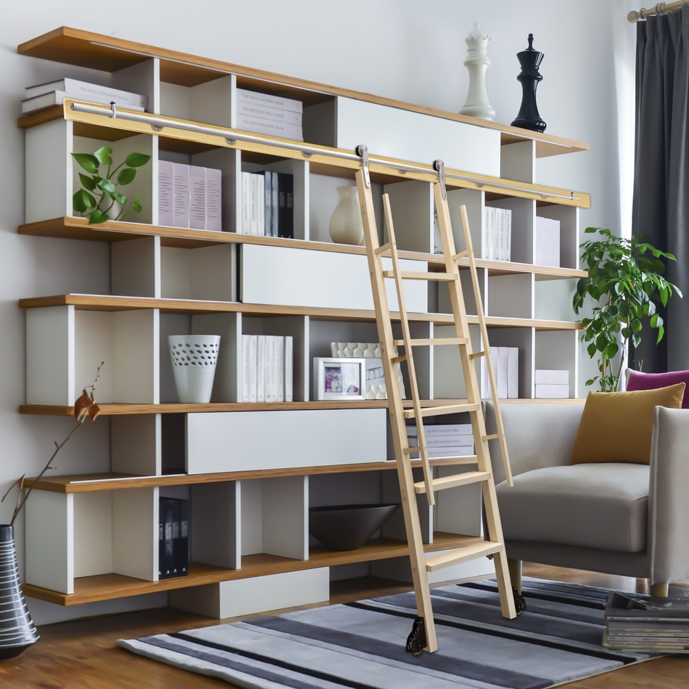 Rust-proof Heavy Duty 3M/10 ft Sliding Rolling Library Ladder Track Hardware Kit