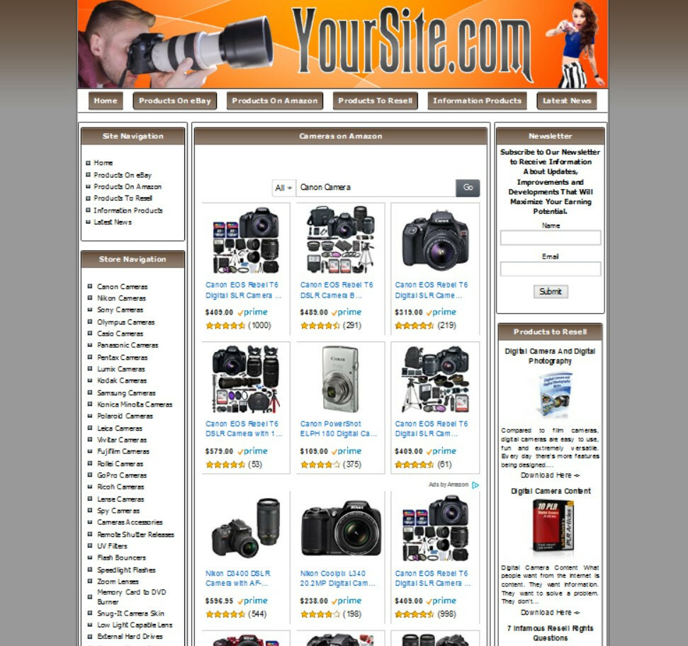 Digital Cameras Store Website