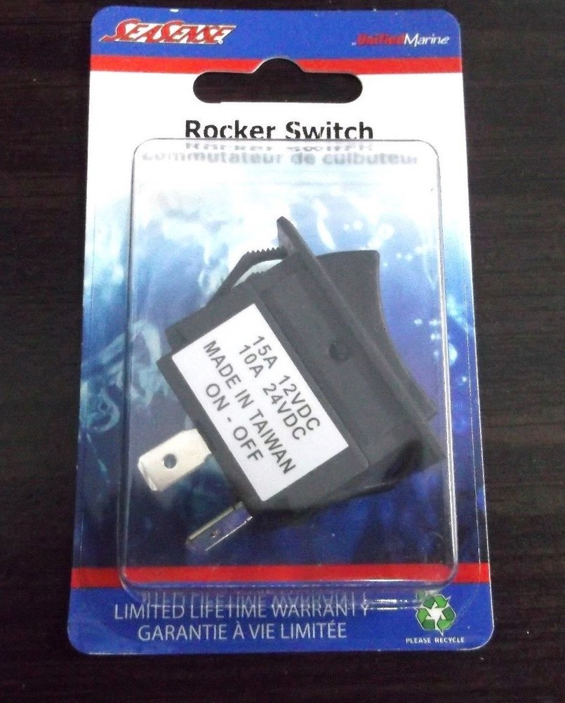 SeaSense Marine Grade Lighted Red on/off 12/24 volt Rocker Switch #50031251