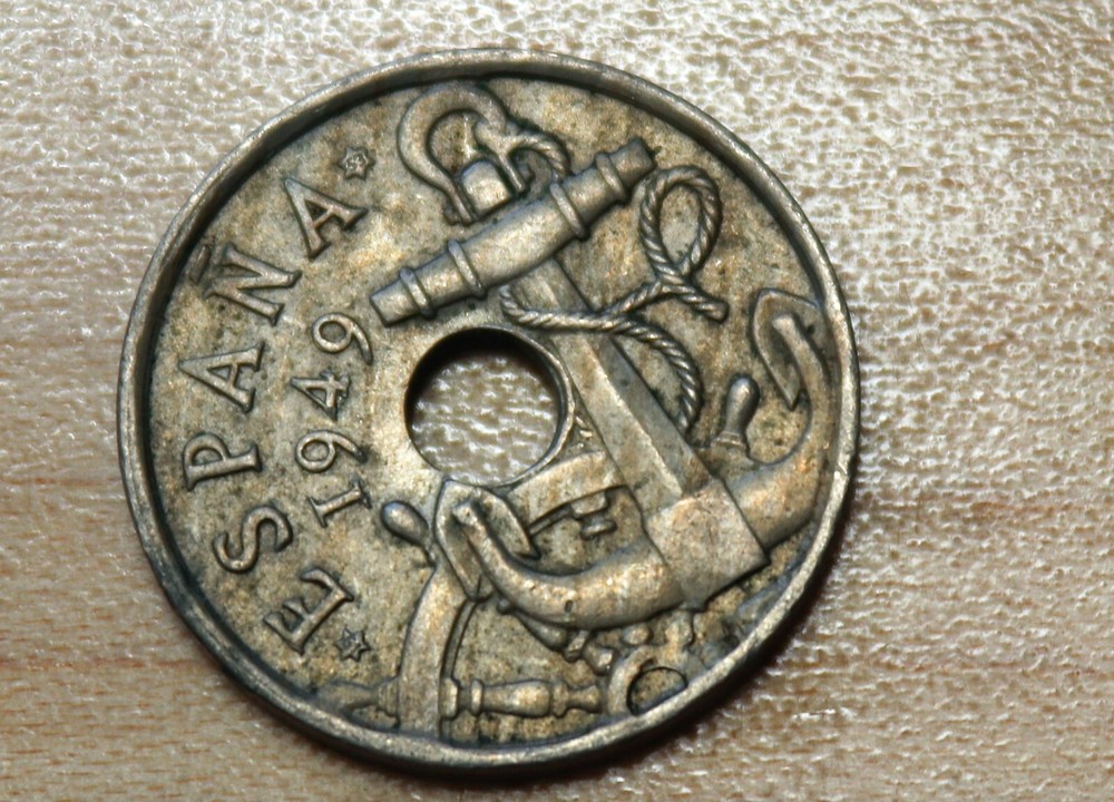 1949 53 Spain 50 Centimos Anchor