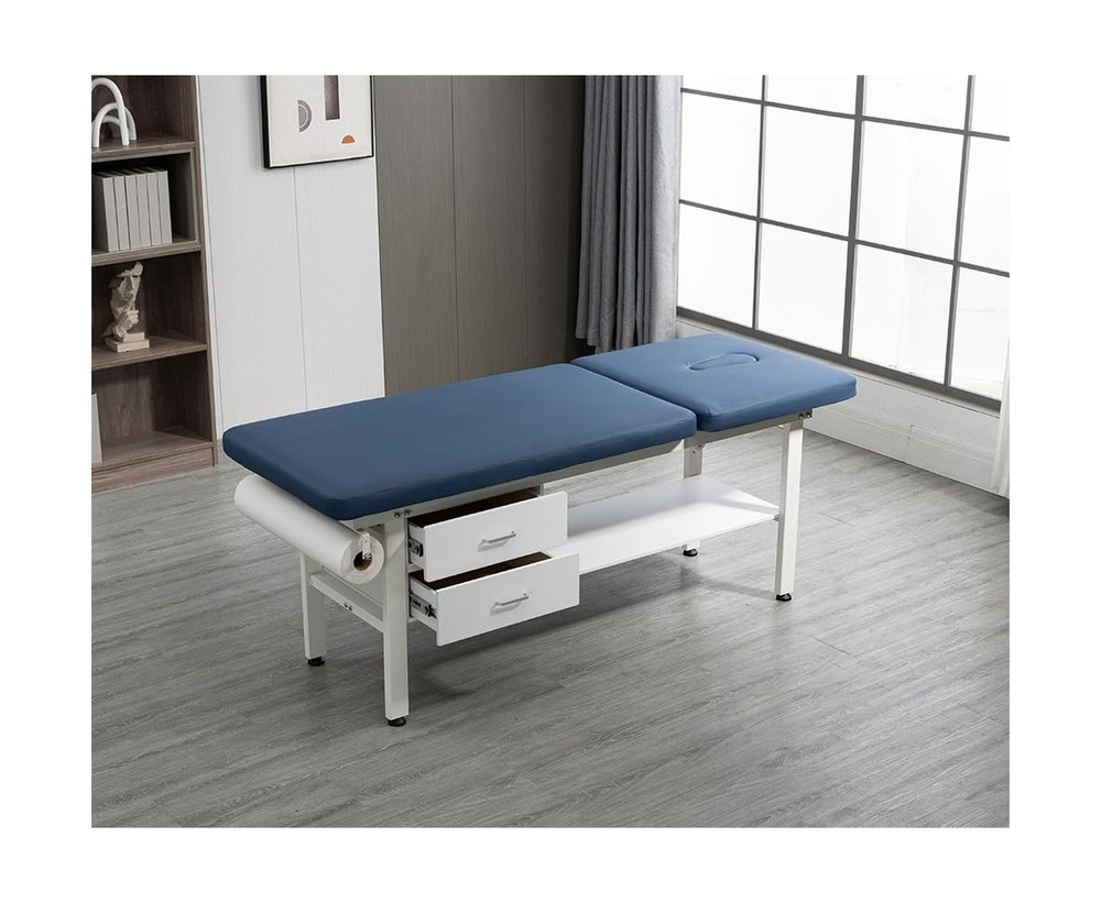 27.6" Width Comfortable Fixed Height Medical Exam Table Backrest Adjustable w...