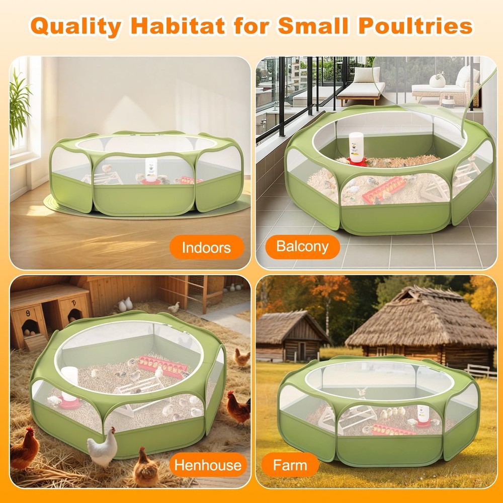 Pawaboo 6-in-1 Chicken Brooder Box for Chick Starter Kit, Includes Pet Cage T...