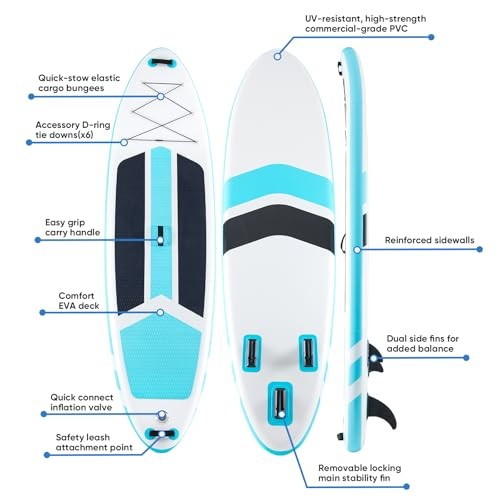Inflatable Stand Up Paddle Board with Premium SUP Paddleboard Blue