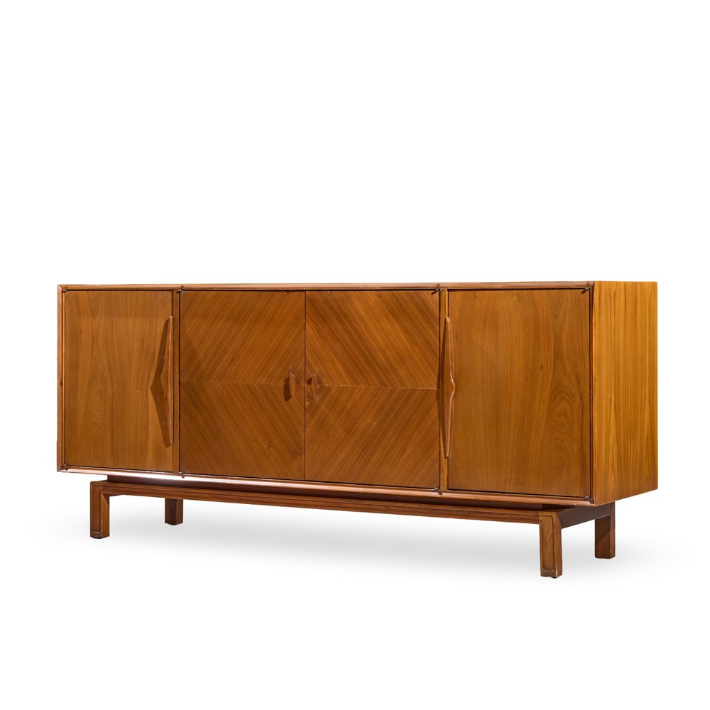 Mount Airy Style Mid Century Walnut Harlequin Credenza