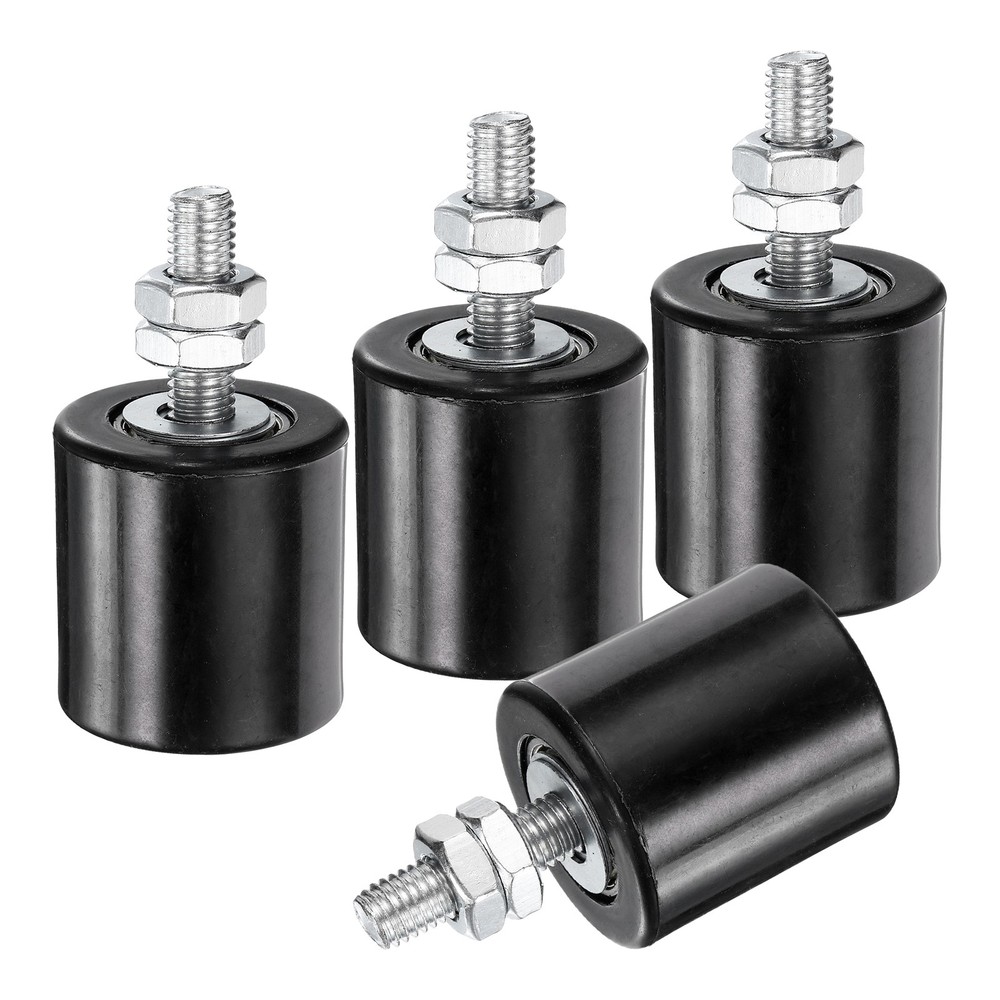 4Pcs Slide Gate Guide Roller 1.7" Nylon Sliding Gate Support Assembly Black
