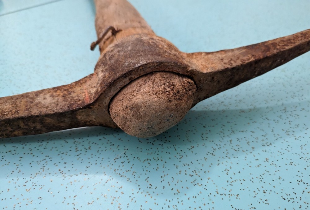 Antique Pick Axe Square Nails Just Over 3' Primitive