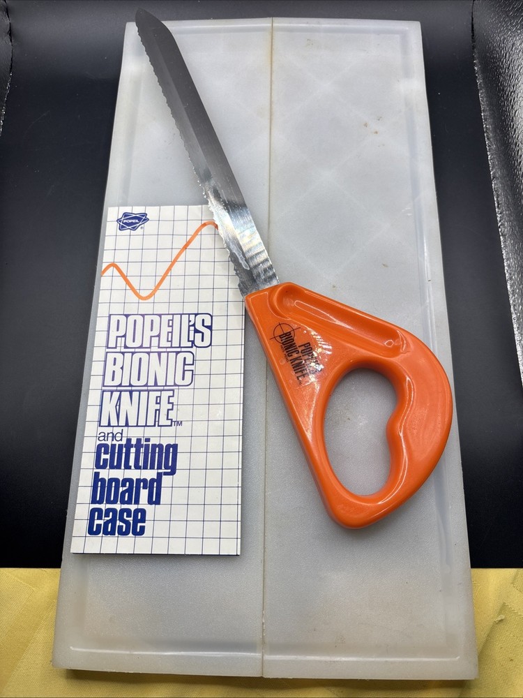 Vintage Popeil's Bionic Knife 8" Blade Cutting Board Case Set