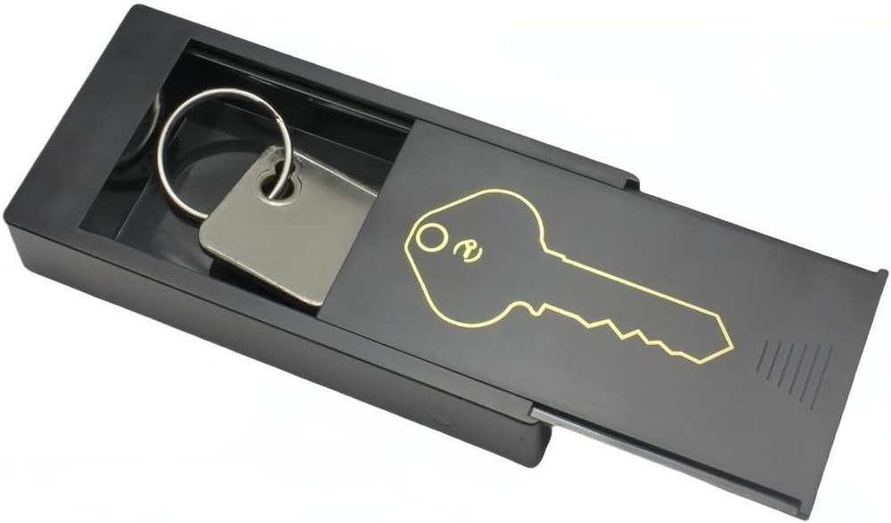 HideKey Magnetic Key Box - Emergency Safe, Car & Home Use Small, Black