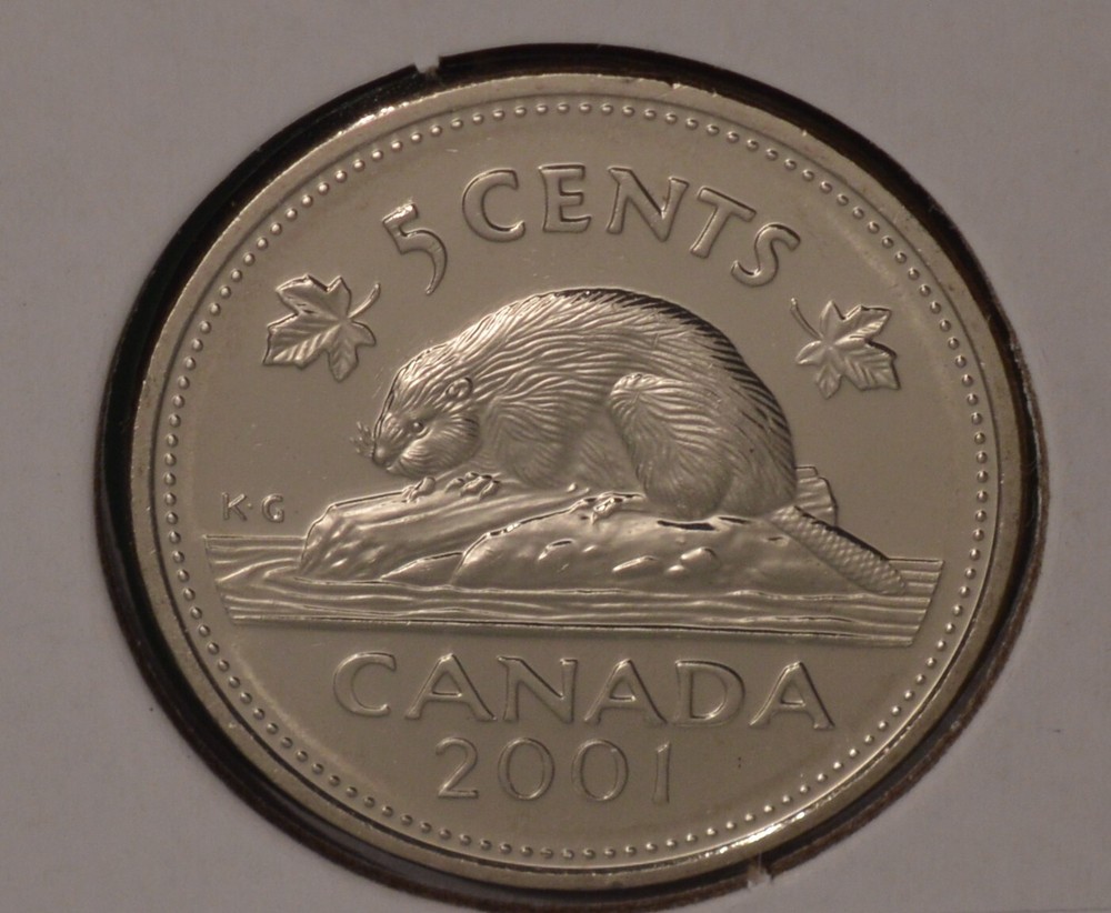 2001 - Canada 5 Cents - CUPRONICKEL - NO P - SCARCE - UNCIRCULATED  🇨🇦