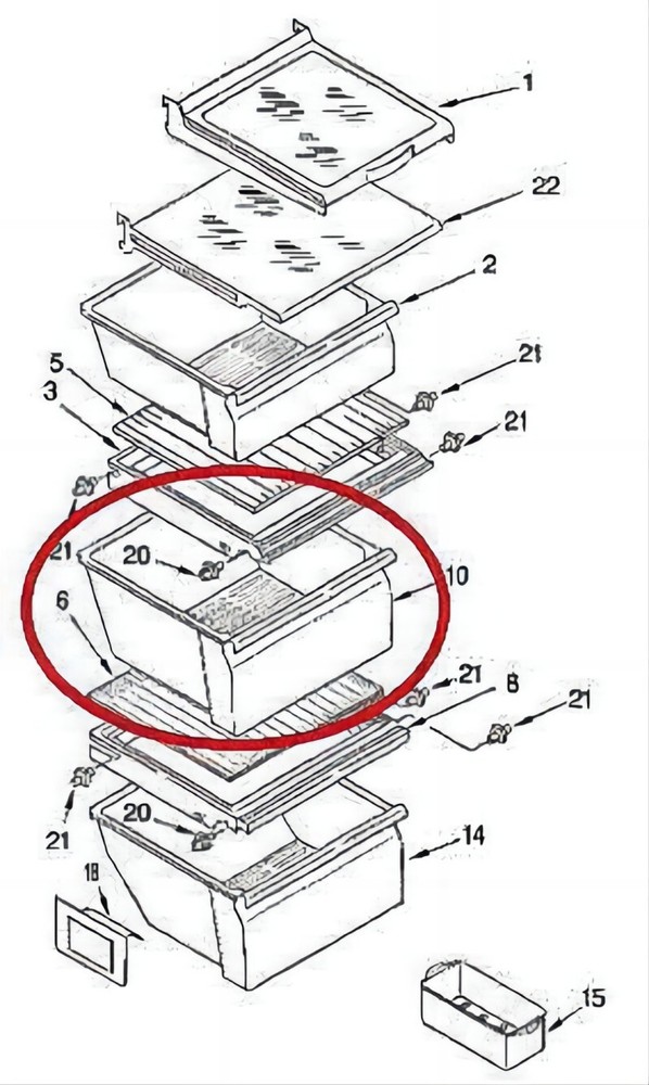 For PS890591 WP2188656 Upper Crisper Pan Compatible with Whirlpool Refrigerator