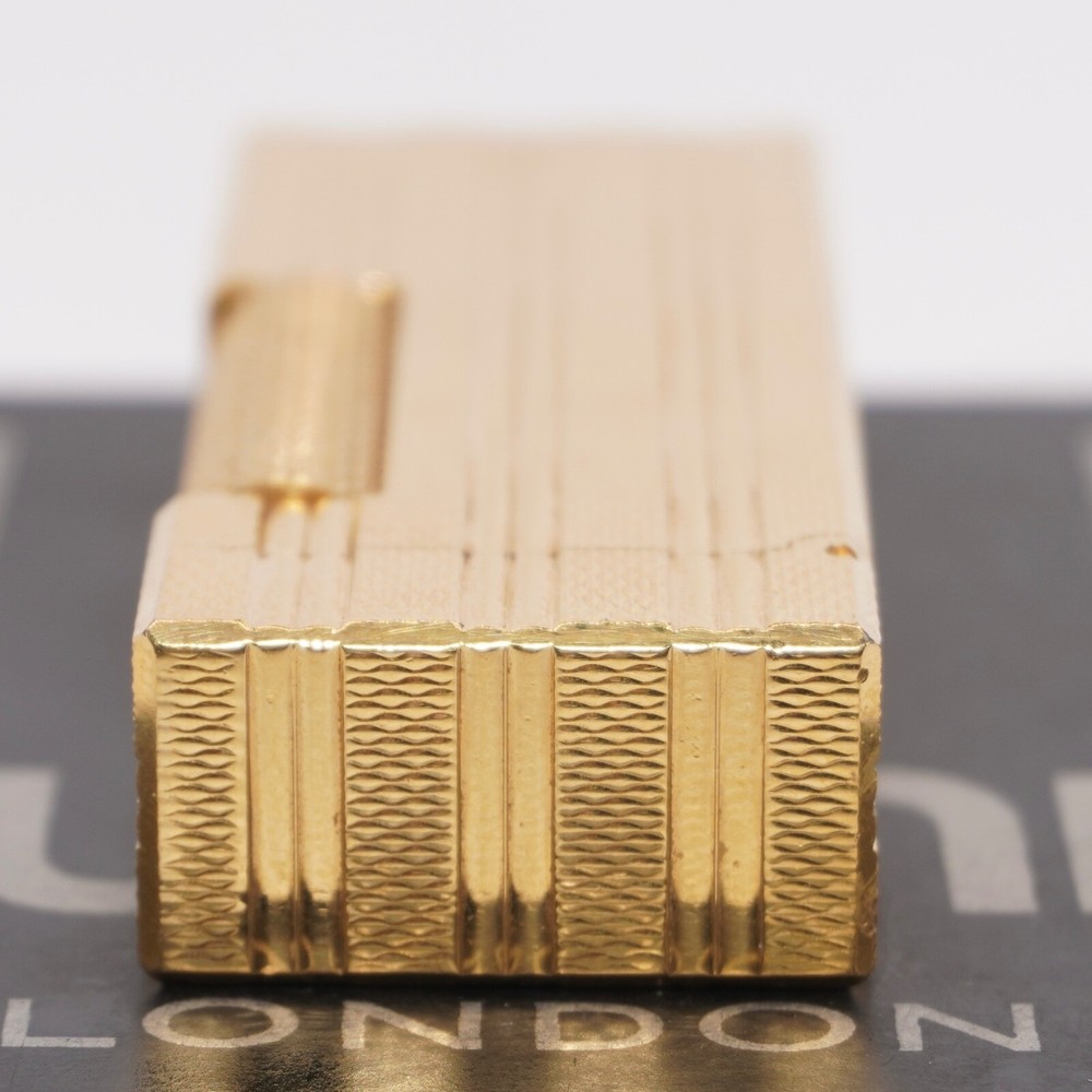Dunhill Lighter Gold Burley Pattern_Three lines_Ultrasonically cleaned_Working