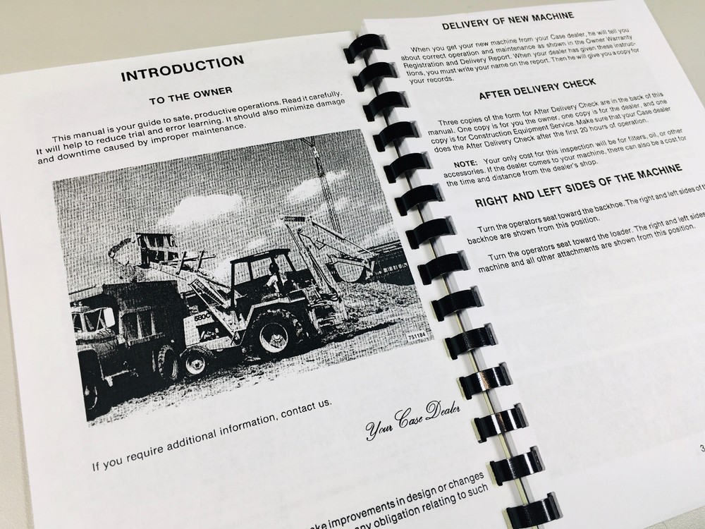 Case 580C Tractor Loader Backhoe Owners Operators Manual Coil Bound