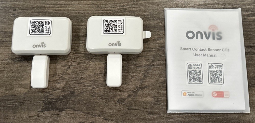 Onvis Thread-Enabled Door/Window Wireless Alarm Smart Sensor Apple Home 2 Pack