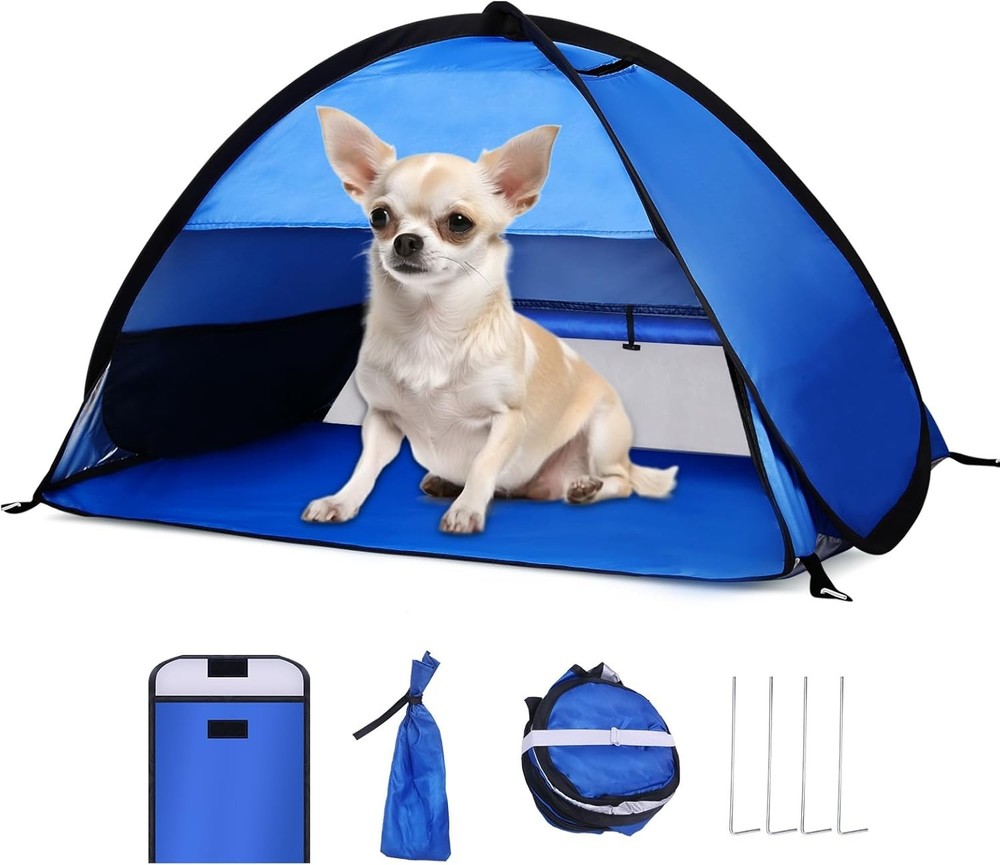 Portable UV Shield Mini Tent for Pets - Automatic Canopy, Lightweight 31.5in