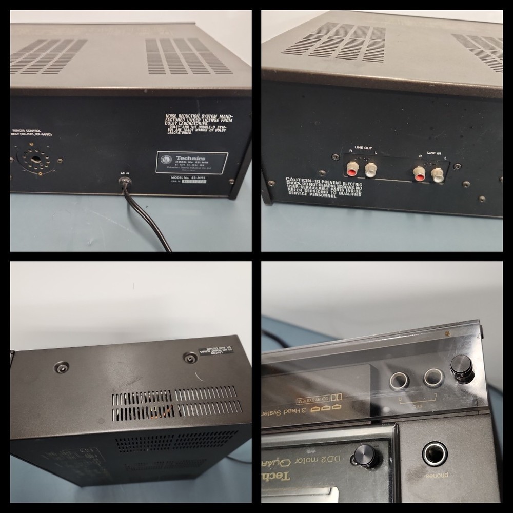 Technics RA-M95 cassette deck RP-9690 BOTH WORK LAZY DOOR OPEN. READ DESCRIPTIO