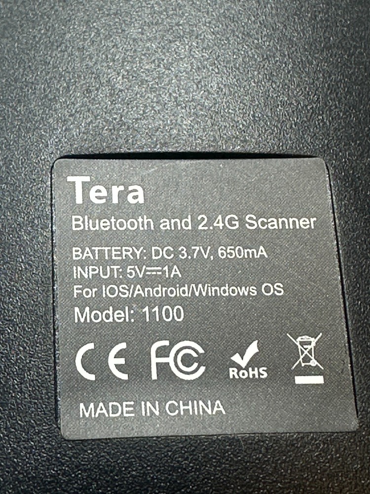 Tera X0027X350R Wireless Bar Code Scanner Mini Black - New Fast Ship