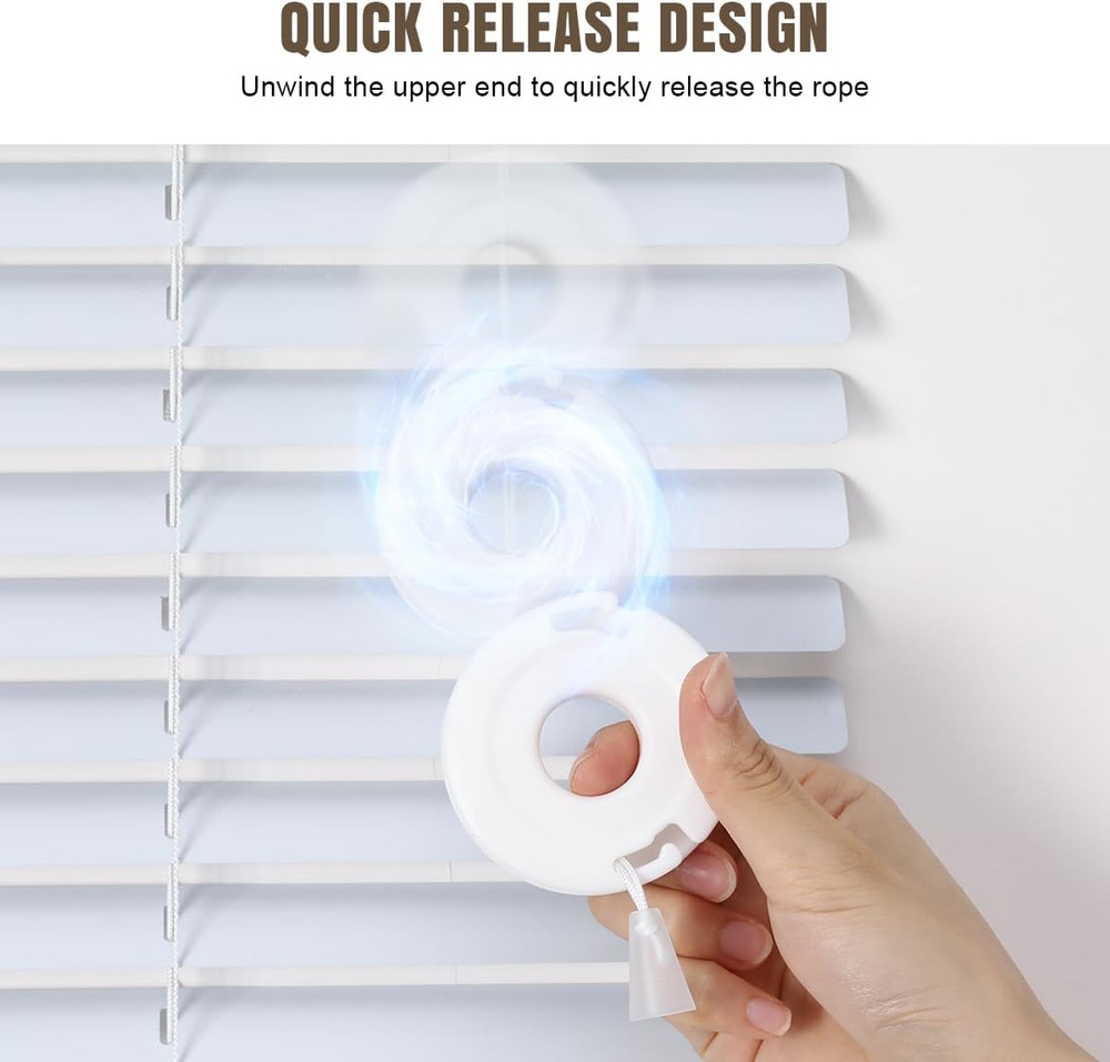 Blind Cord Winder, Window Blinds String Holder Cord Blind Safety (4 Pack, White)