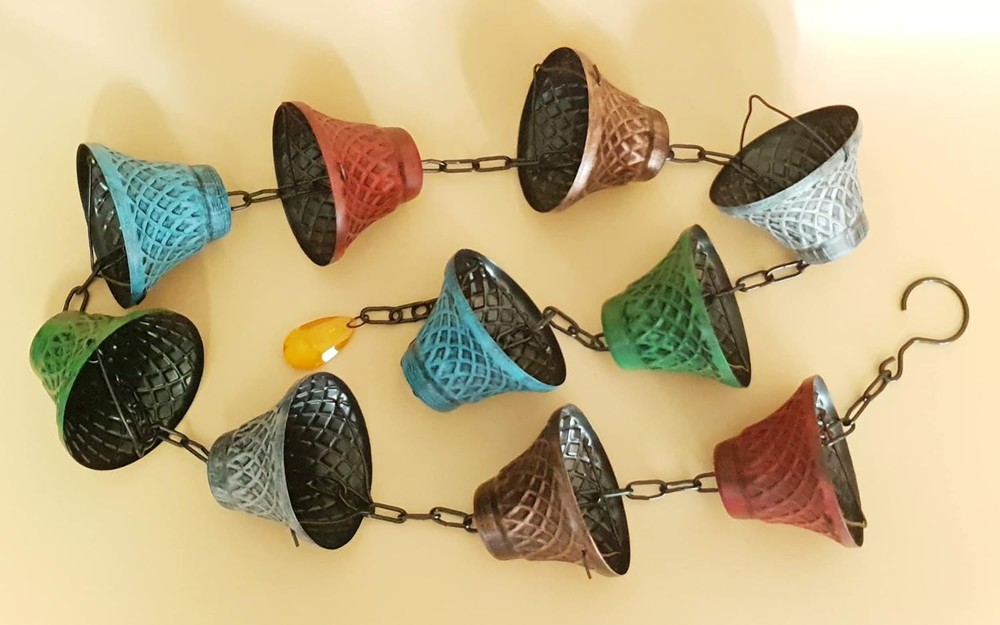 5.8FT Multicolor Iron Rain Chains Gutter & Rain Barrel Rust-Resistant Plated