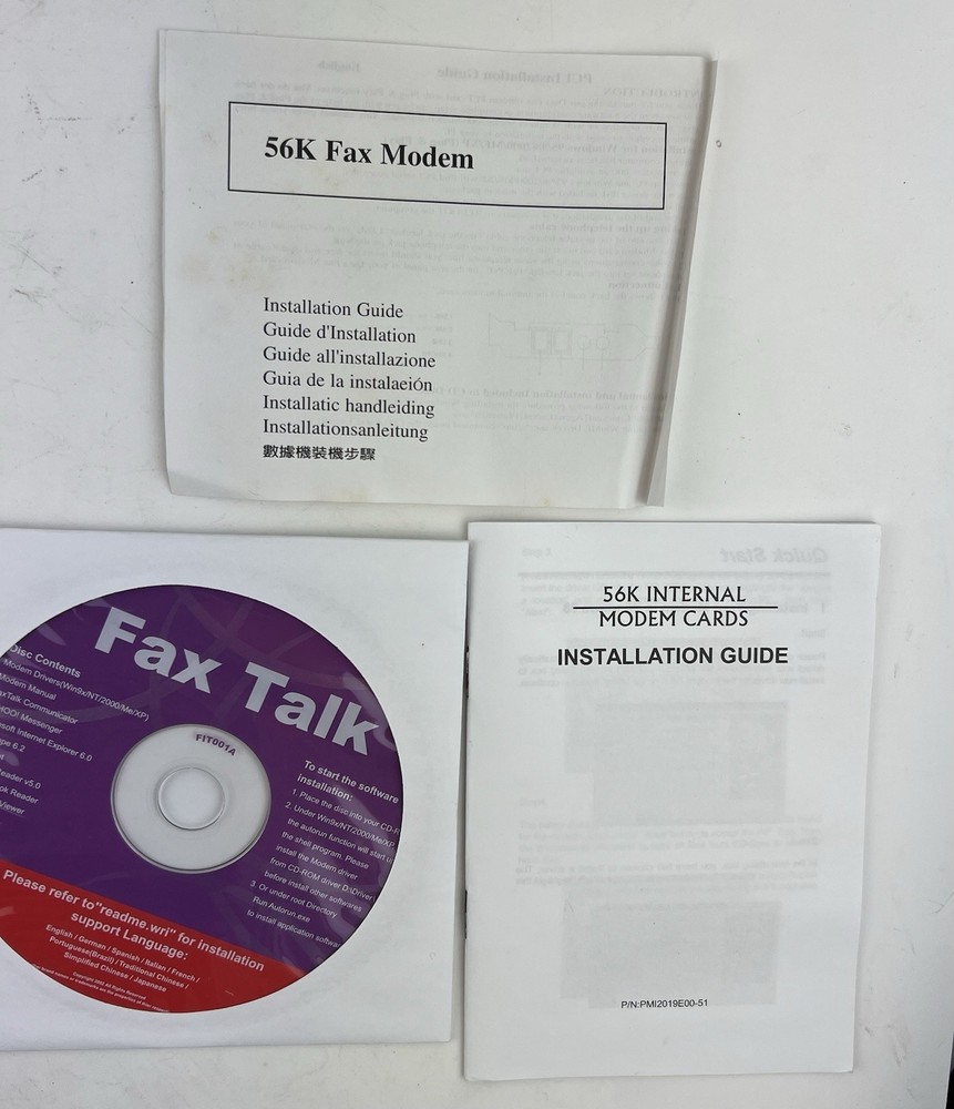 Intel Chipset Data/Fax Modem CTR21 56K V.92 H.234 Windows 95 98 NT 2000 ME XP